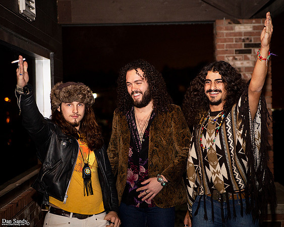Hanging out before the show (Left to right) Tommy McCullough, Justin Young, Ehab Omran
