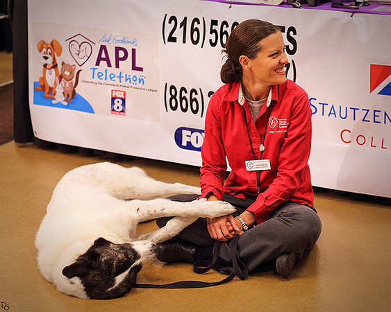 Ayse Dunlap with a former resident of the APL