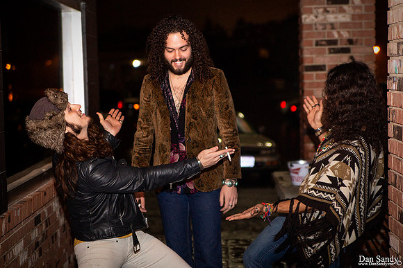 Hanging out before the show (Left to right) Tommy McCullough, Justin Young, Ehab Omran