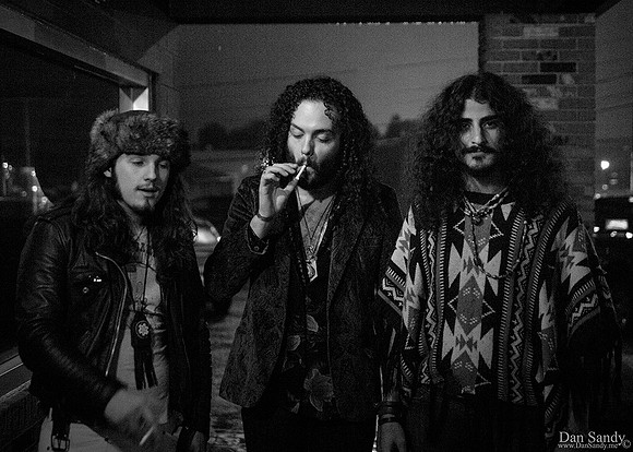 Hanging out before the show (Left to right) Tommy McCullough, Justin Young, Ehab Omran
