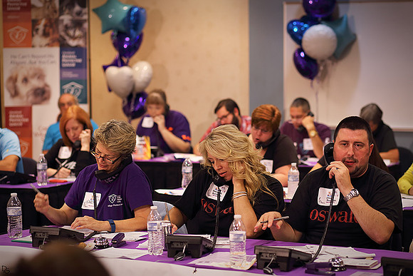 Phone bank volunteers