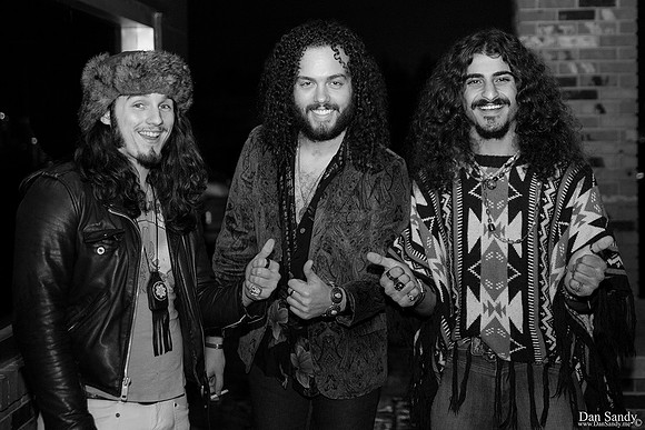 Hanging out before the show (Left to right) Tommy McCullough, Justin Young, Ehab Omran