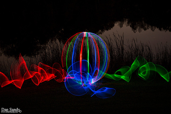Light painting in the park